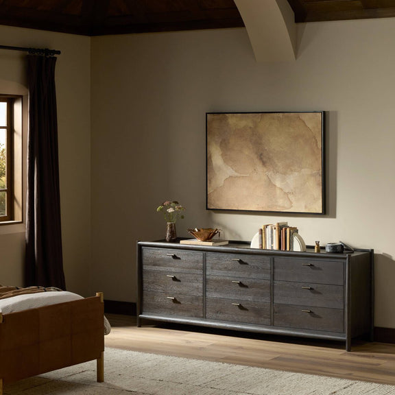 Glenview 9 Drawer Dresser - Smoked Black Oak