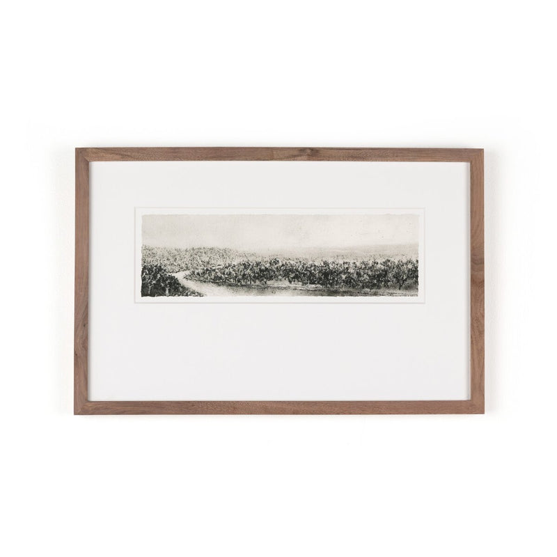Hill Country Study II  by Aileen Fitzgerald - Rustic Walnut