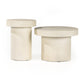 Grecia Outdoor End Table Set - White Concrete