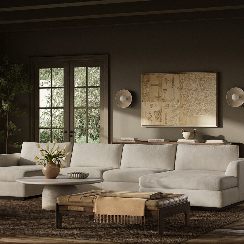 Colt 3-Piece U Sectional - Crypton Nomad Marshmallow