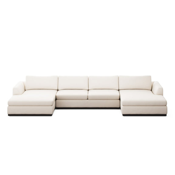 Colt 3-Piece U Sectional - Crypton Nomad Marshmallow