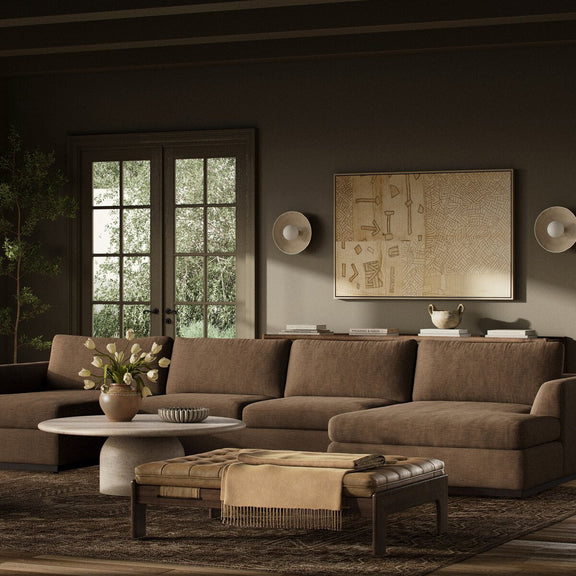 Colt 3-Piece U Sectional - Crypton Nomad Mushroom