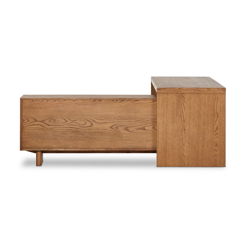 Posada L-Shaped Desk - Amber Oak Veneer