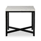 Hammered Iron End Table - White Marble