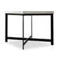 Hammered Iron End Table - White Marble