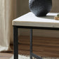 Hammered Iron End Table - White Marble