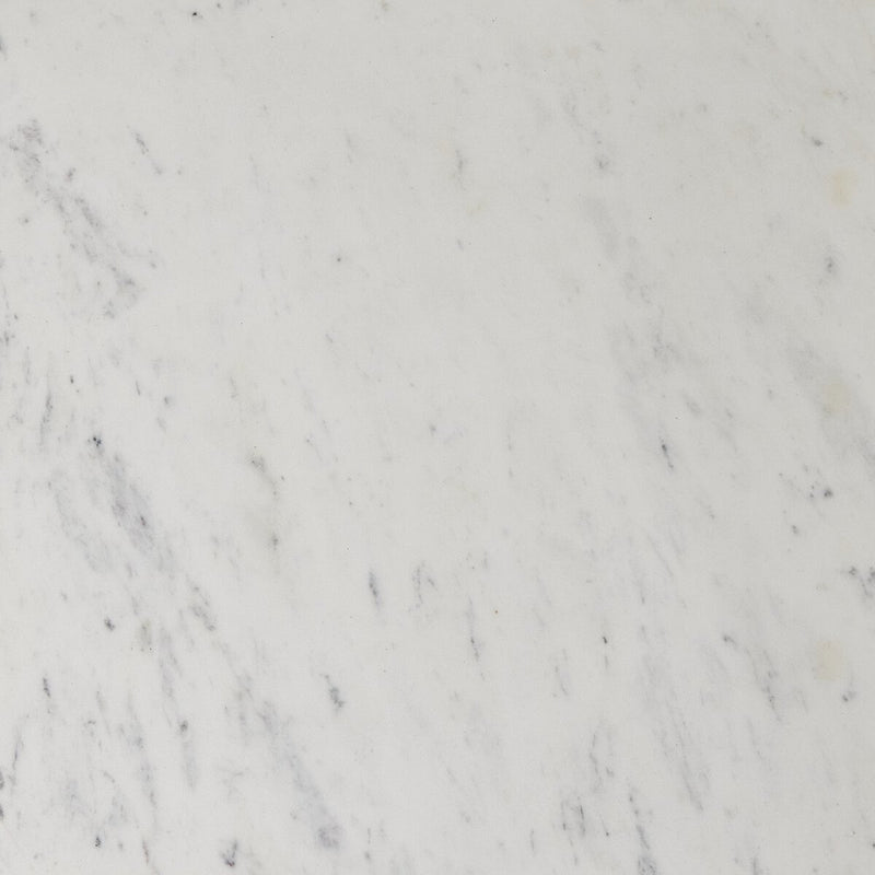 Hammered Iron End Table - White Marble