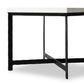 Hammered Iron End Table - White Marble