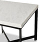 Hammered Iron End Table - White Marble