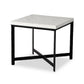 Hammered Iron End Table - White Marble