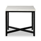 Hammered Iron End Table - White Marble