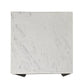 Hammered Iron End Table - White Marble