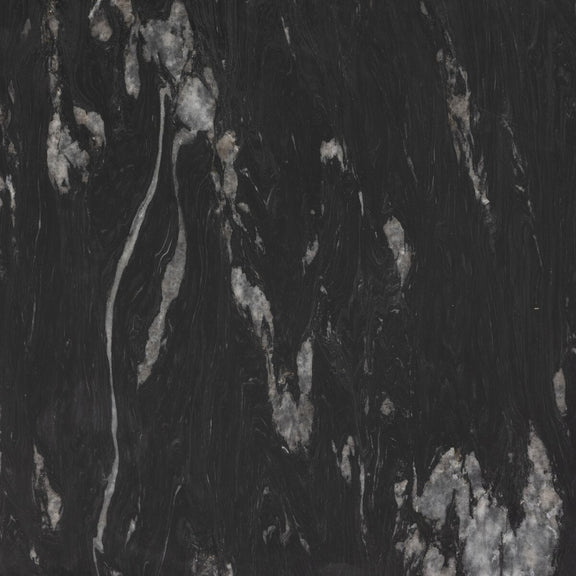 Hammered Iron End Table - Charcoal Marble