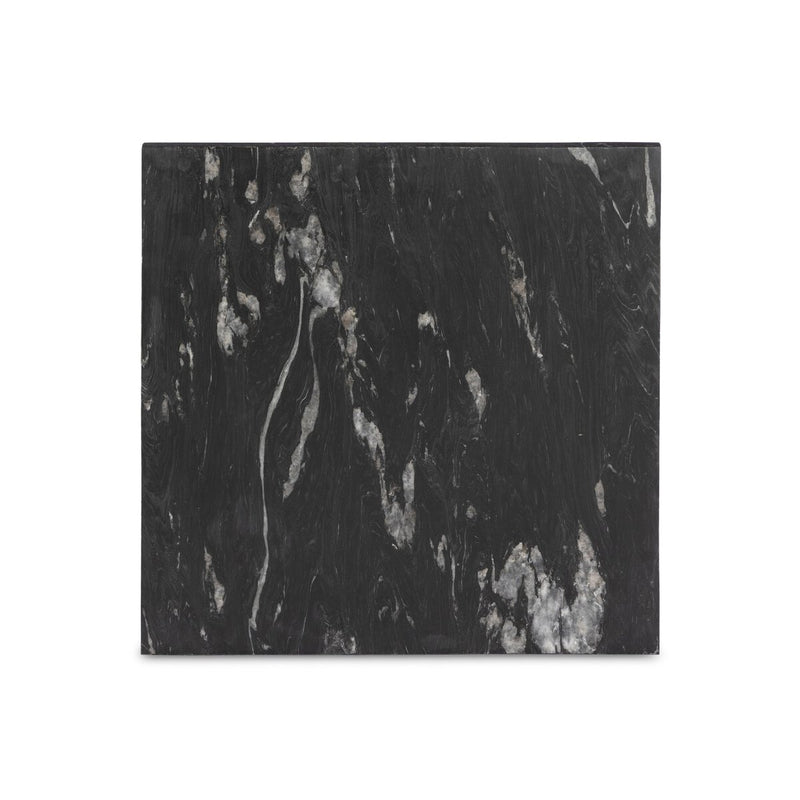 Hammered Iron End Table - Charcoal Marble