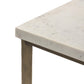 Hammered Iron End Table - White Marble & Antique Brass