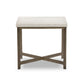 Hammered Iron End Table - White Marble & Antique Brass