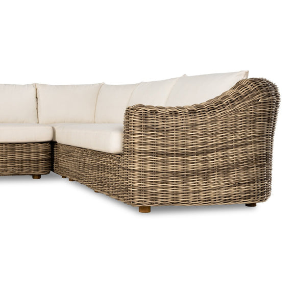 Messina Outdoor 3-Piece Sectional - Chunky Sand Woven