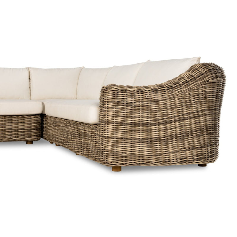 Messina Outdoor 3-Piece Sectional - Chunky Sand Woven