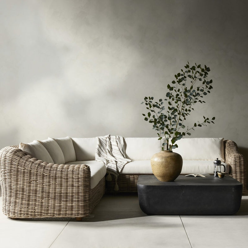 Messina Outdoor 3-Piece Sectional - Chunky Sand Woven