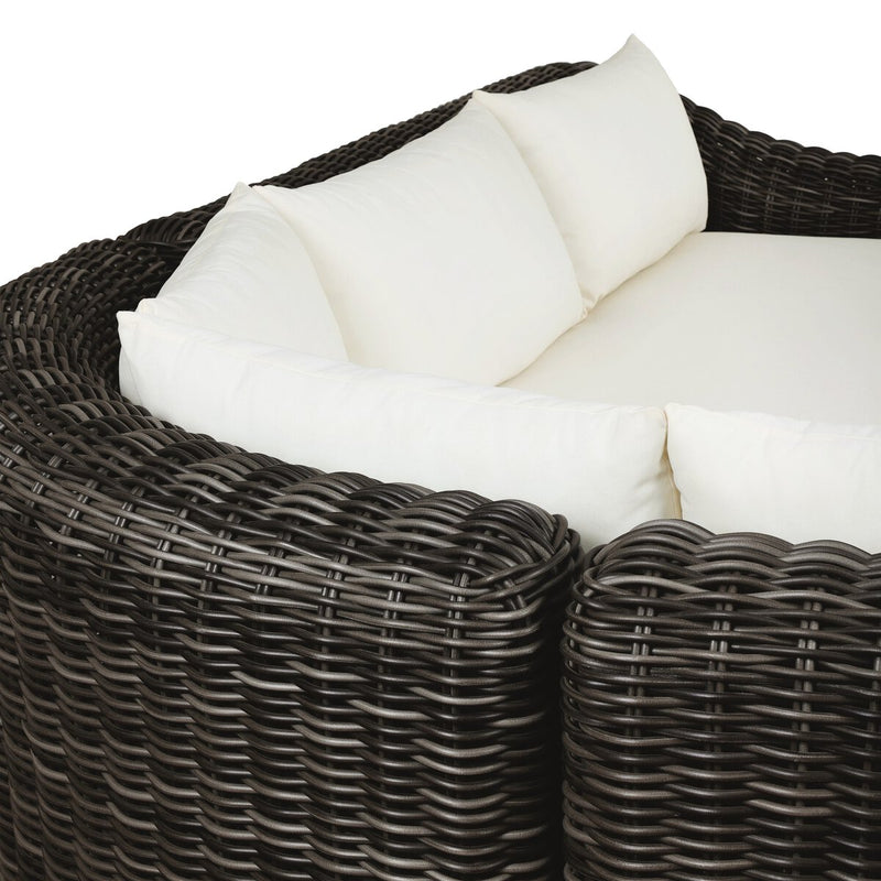 Messina Outdoor 3-Piece Sectional - Chunky Charcoal Woven