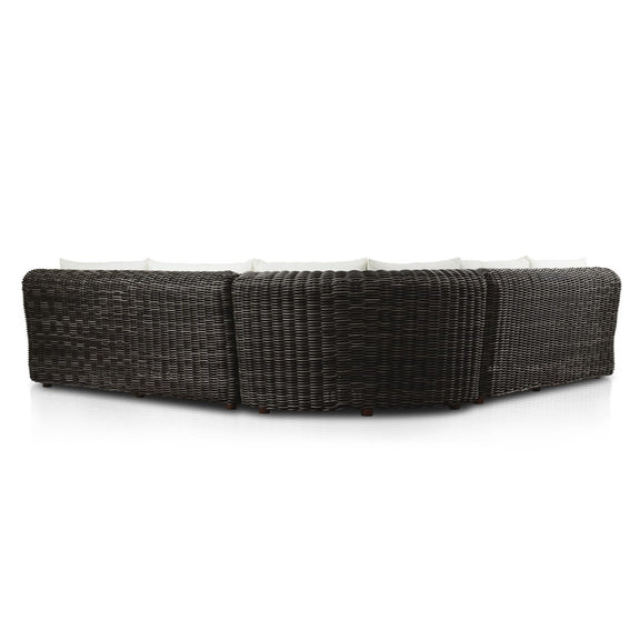 Messina Outdoor 3-Piece Sectional - Chunky Charcoal Woven