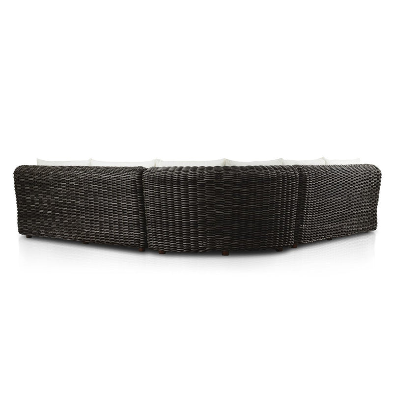 Messina Outdoor 3-Piece Sectional - Chunky Charcoal Woven