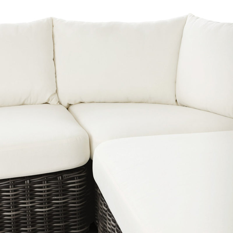 Messina Outdoor 3-Piece Sectional - Chunky Charcoal Woven