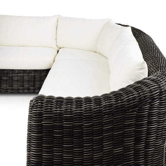 Messina Outdoor 3-Piece Sectional - Chunky Charcoal Woven