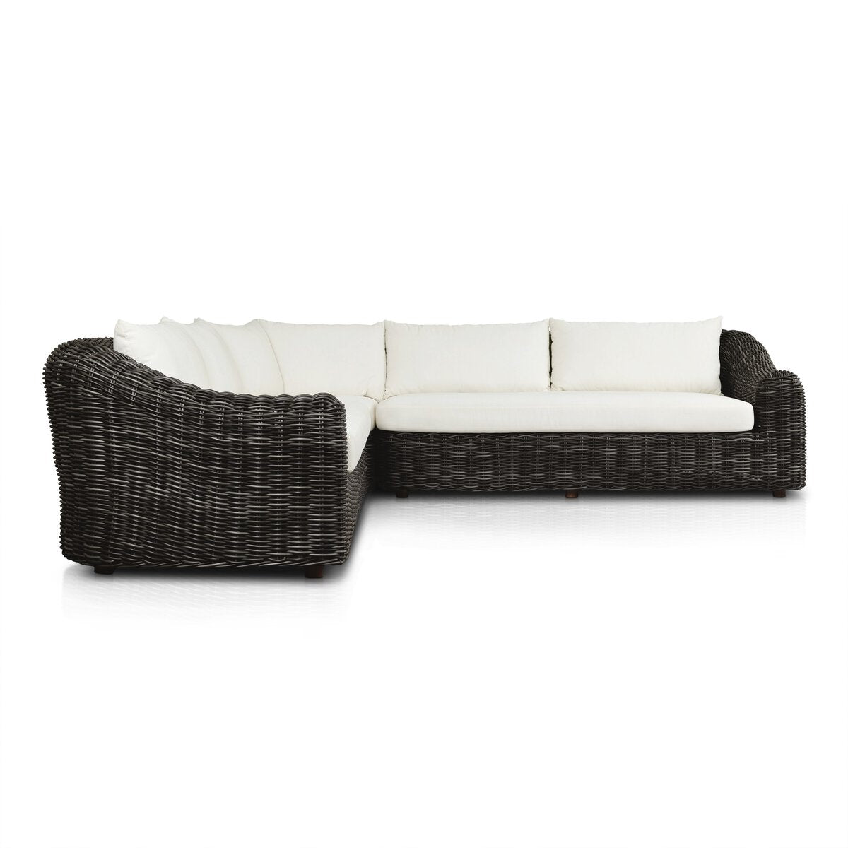 Messina Outdoor 3-Piece Sectional - Chunky Charcoal Woven