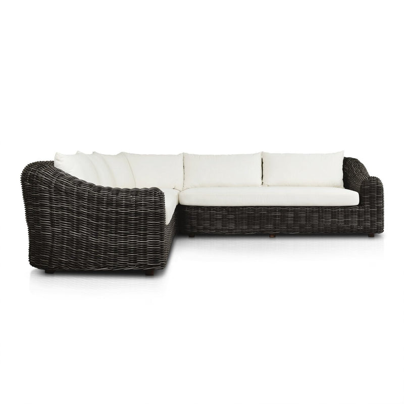 Messina Outdoor 3-Piece Sectional - Chunky Charcoal Woven