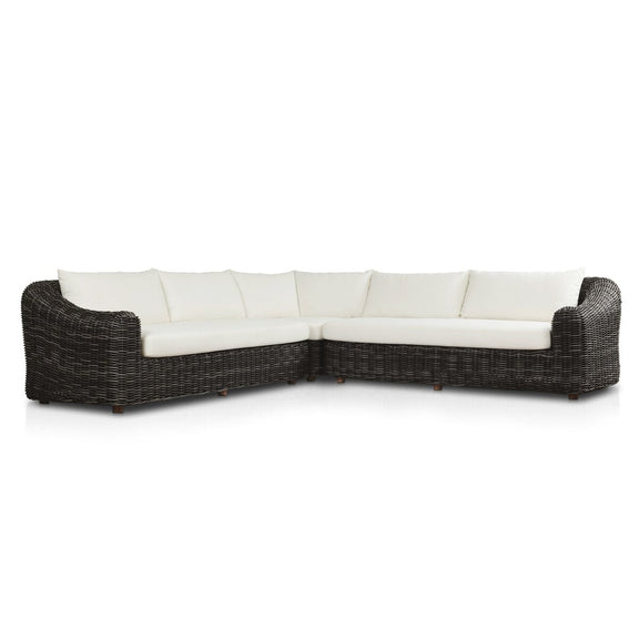 Messina Outdoor 3-Piece Sectional - Chunky Charcoal Woven