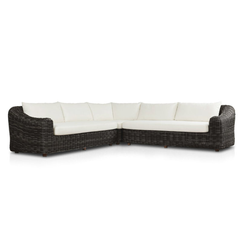 Messina Outdoor 3-Piece Sectional - Chunky Charcoal Woven