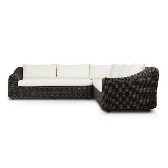 Messina Outdoor 3-Piece Sectional - Chunky Charcoal Woven