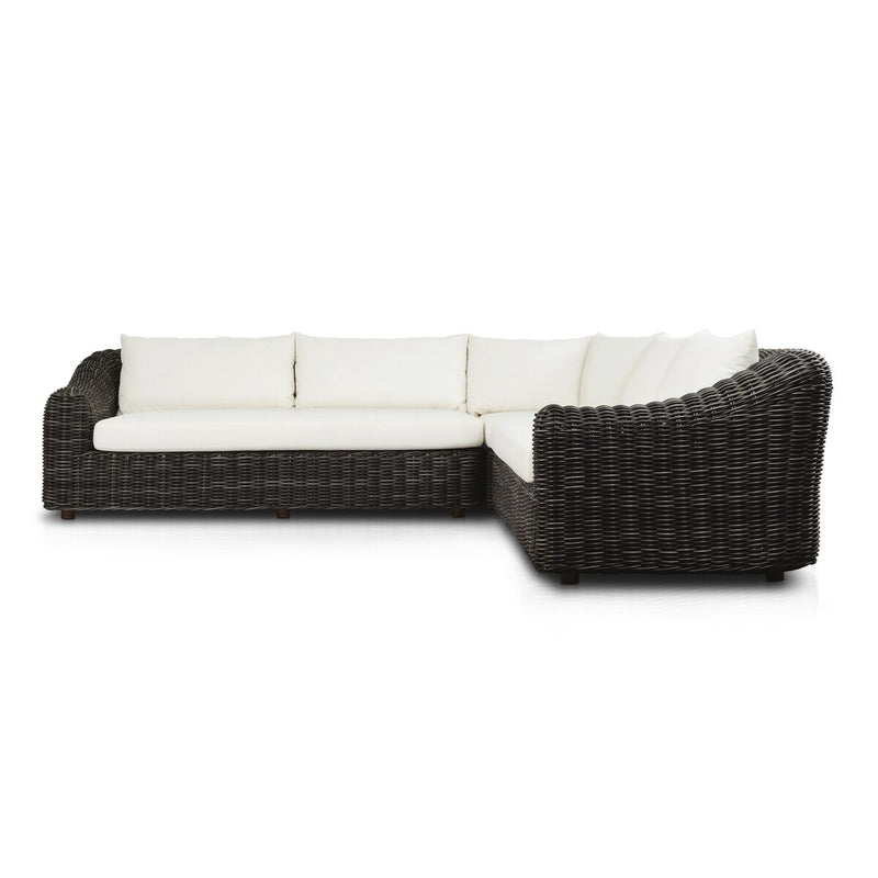 Messina Outdoor 3-Piece Sectional - Chunky Charcoal Woven