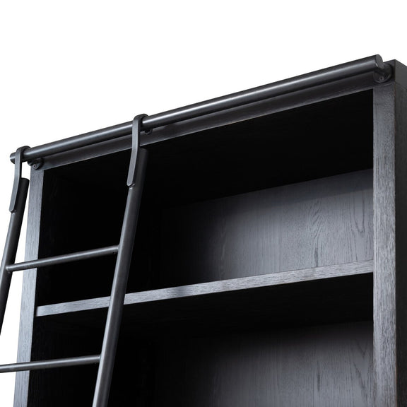 Admont Bookcase and Ladder - Worn Black