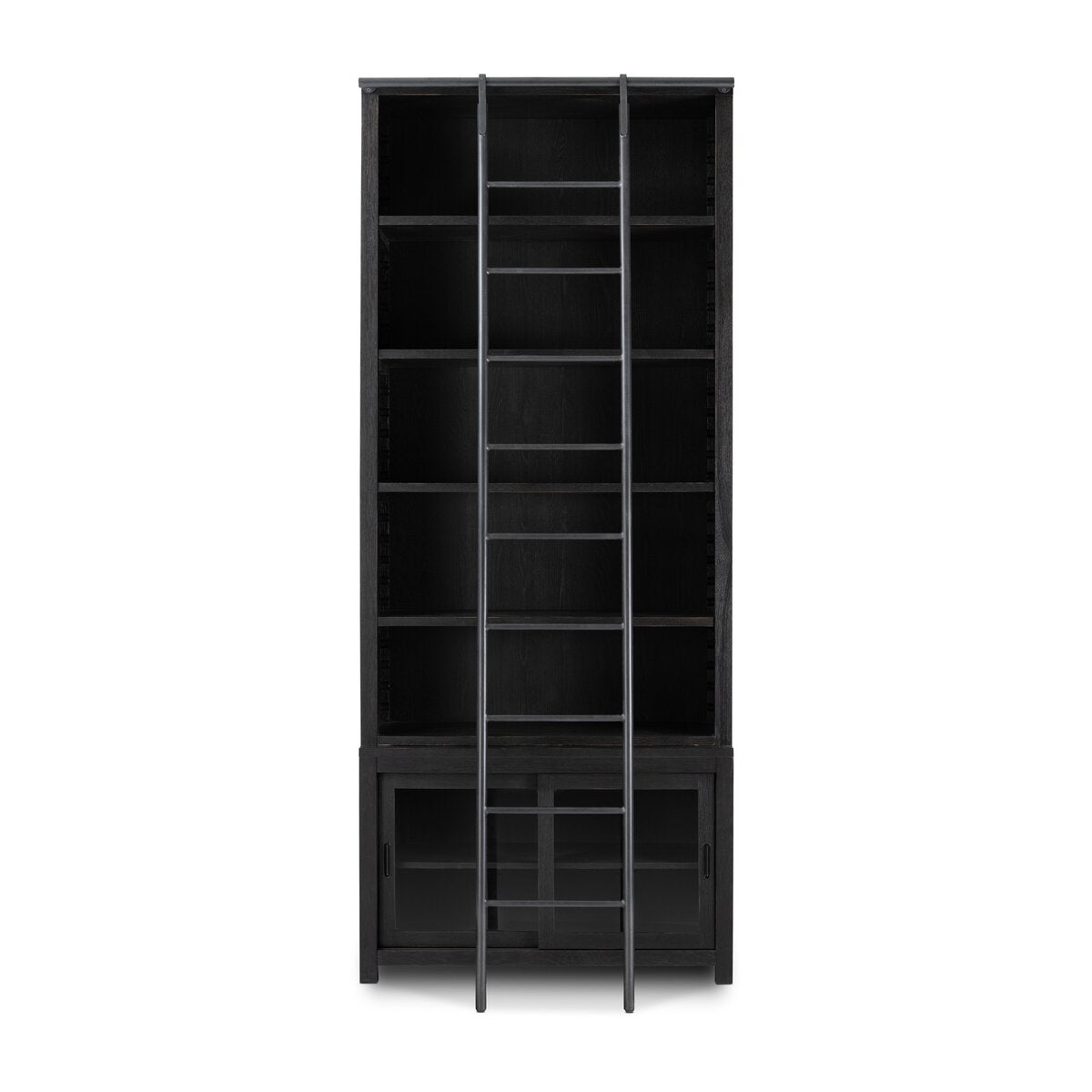 Admont Bookcase and Ladder - Worn Black