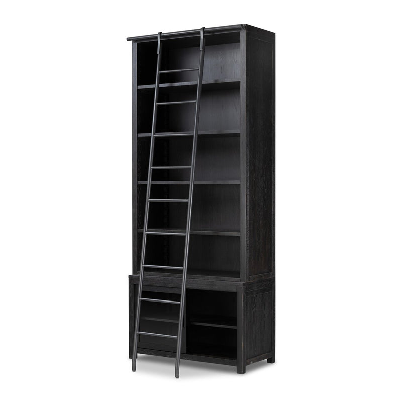 Admont Bookcase and Ladder - Worn Black