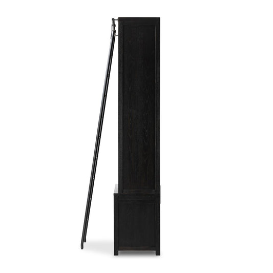 Admont Bookcase and Ladder - Worn Black
