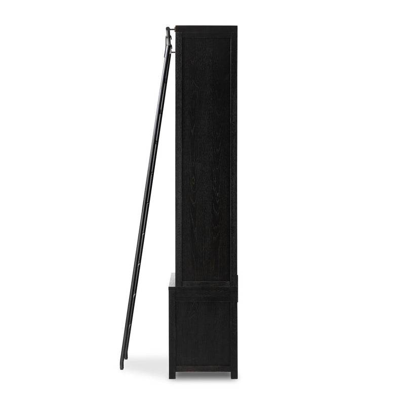 Admont Bookcase and Ladder - Worn Black