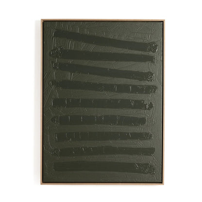Free Form Lines I Olive by The Holly Collective - Natural Maple Floater