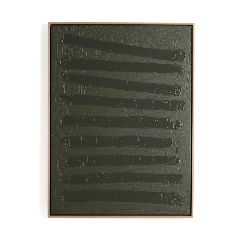 Free Form Lines I Olive by The Holly Collective - Natural Maple Floater