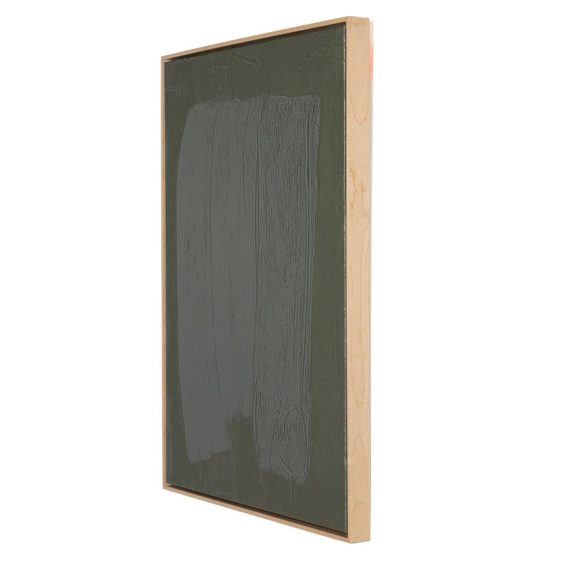 Free Form Lines II Olive by The Holly Collective - Natural Maple Floater