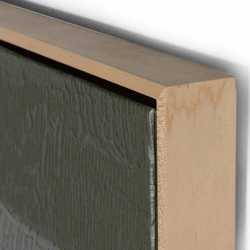 Free Form Lines II Olive by The Holly Collective - Natural Maple Floater