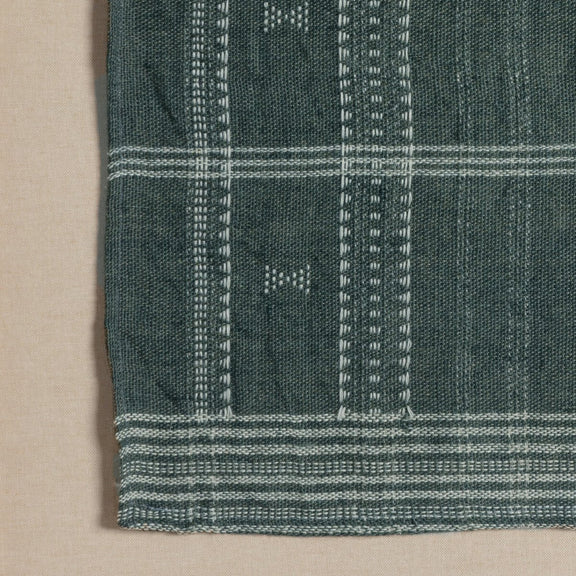 Bhujodi Textile 1 - Cornflower Blue & White Oak