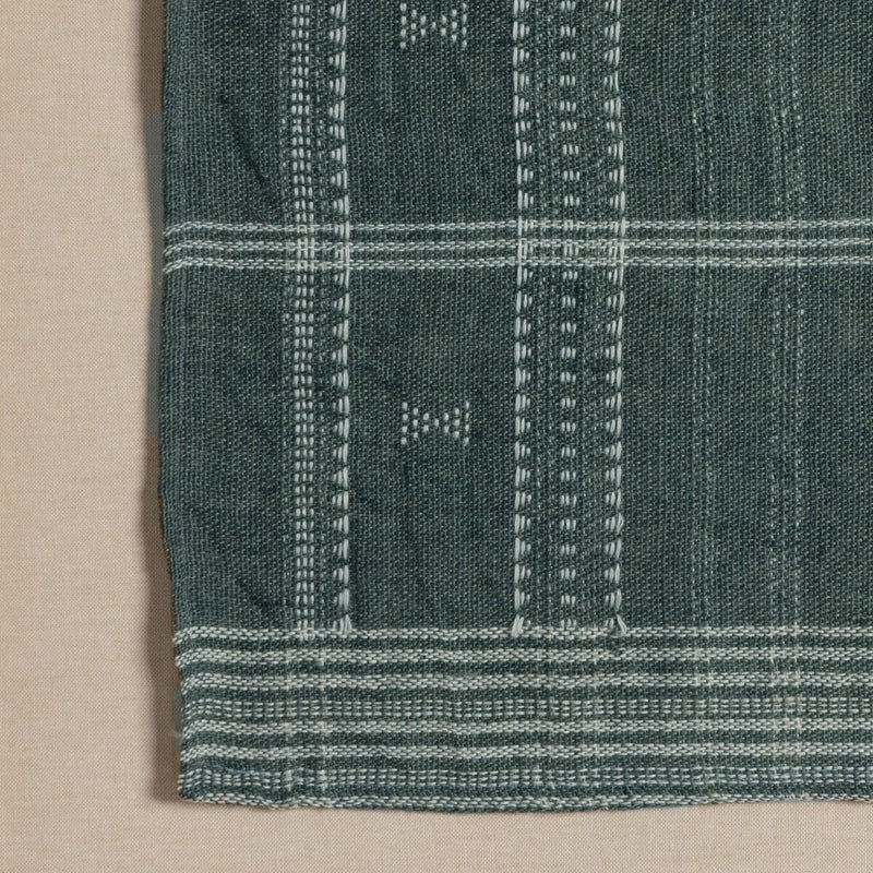 Bhujodi Textile 1 - Cornflower Blue & White Oak