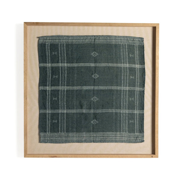 Bhujodi Textile 1 - Cornflower Blue & White Oak