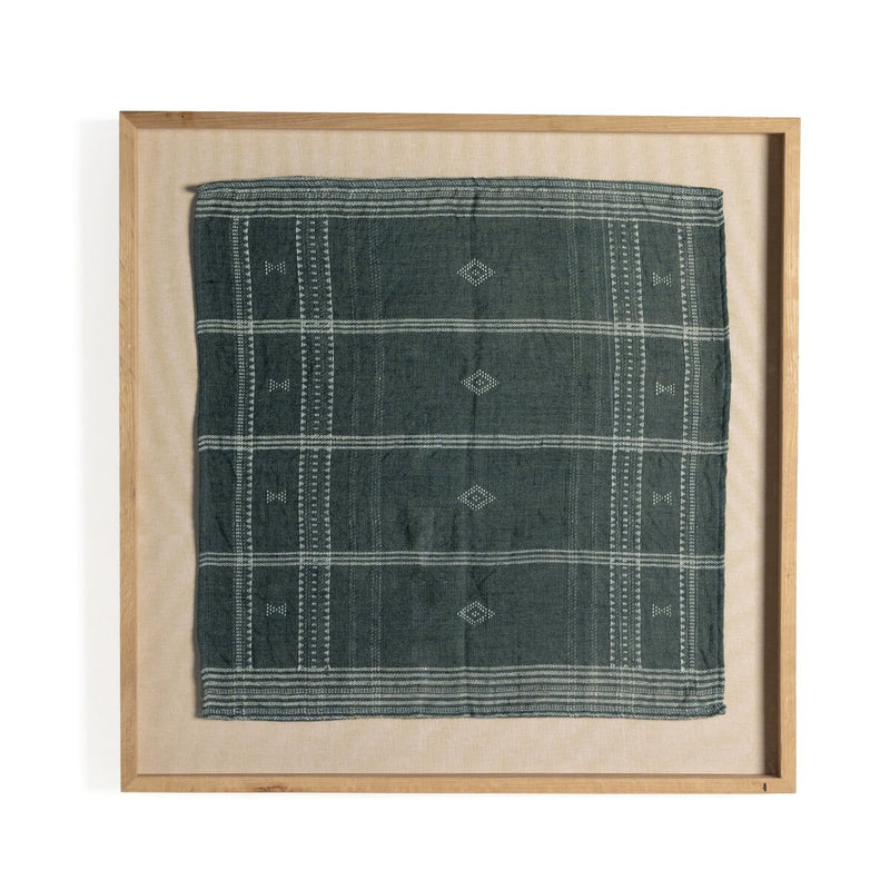 Bhujodi Textile 1 - Cornflower Blue & White Oak