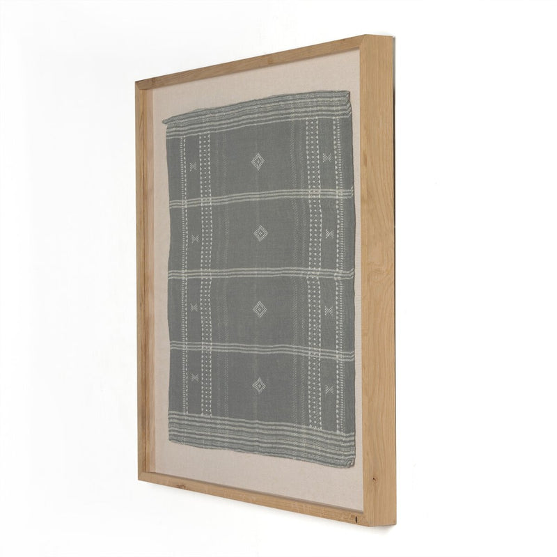 Bhujodi Textile 1 - Cornflower Blue & White Oak