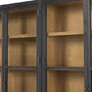 Millie Panel and Glass Door Double Cabinet - Drifted Matte Black