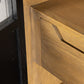 Millie Panel and Glass Door Double Cabinet - Drifted Matte Black